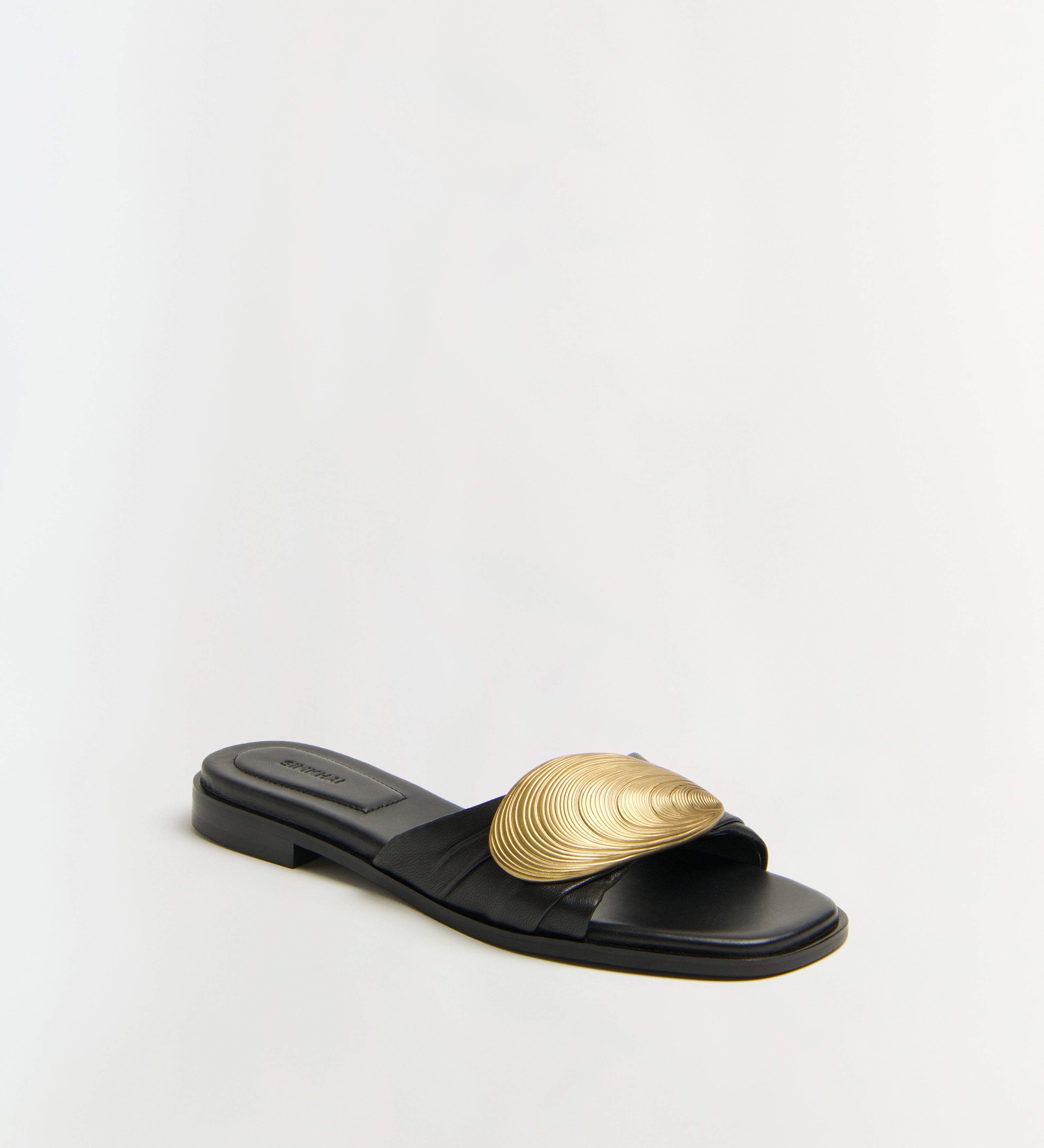 Simkhai - Gigi Oyster Leather Flat Slide