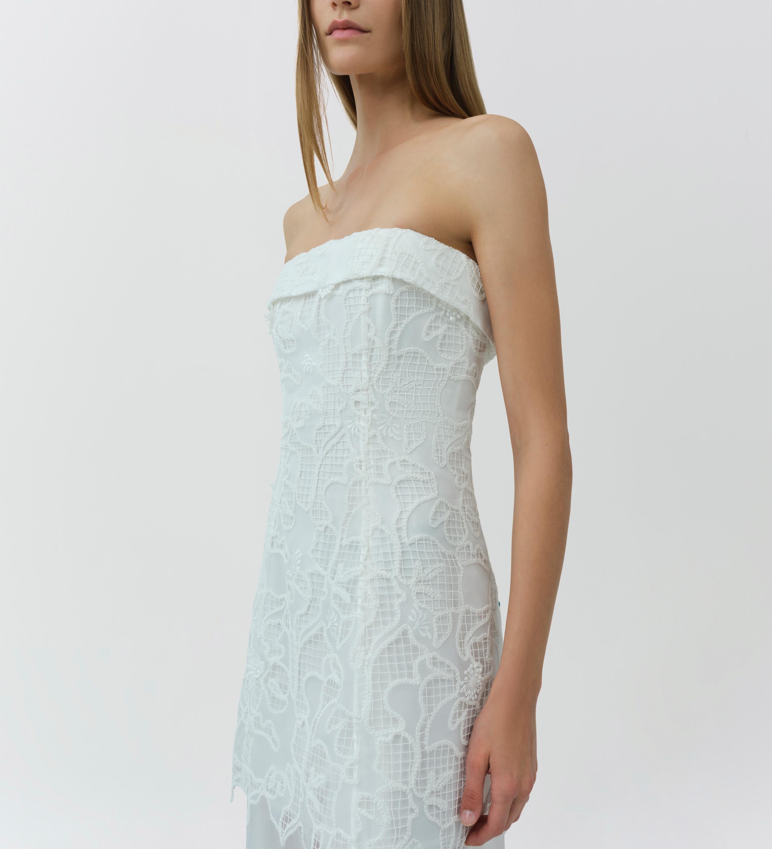 Simkhai - Rennis Embroidered Organza Bustier Gown