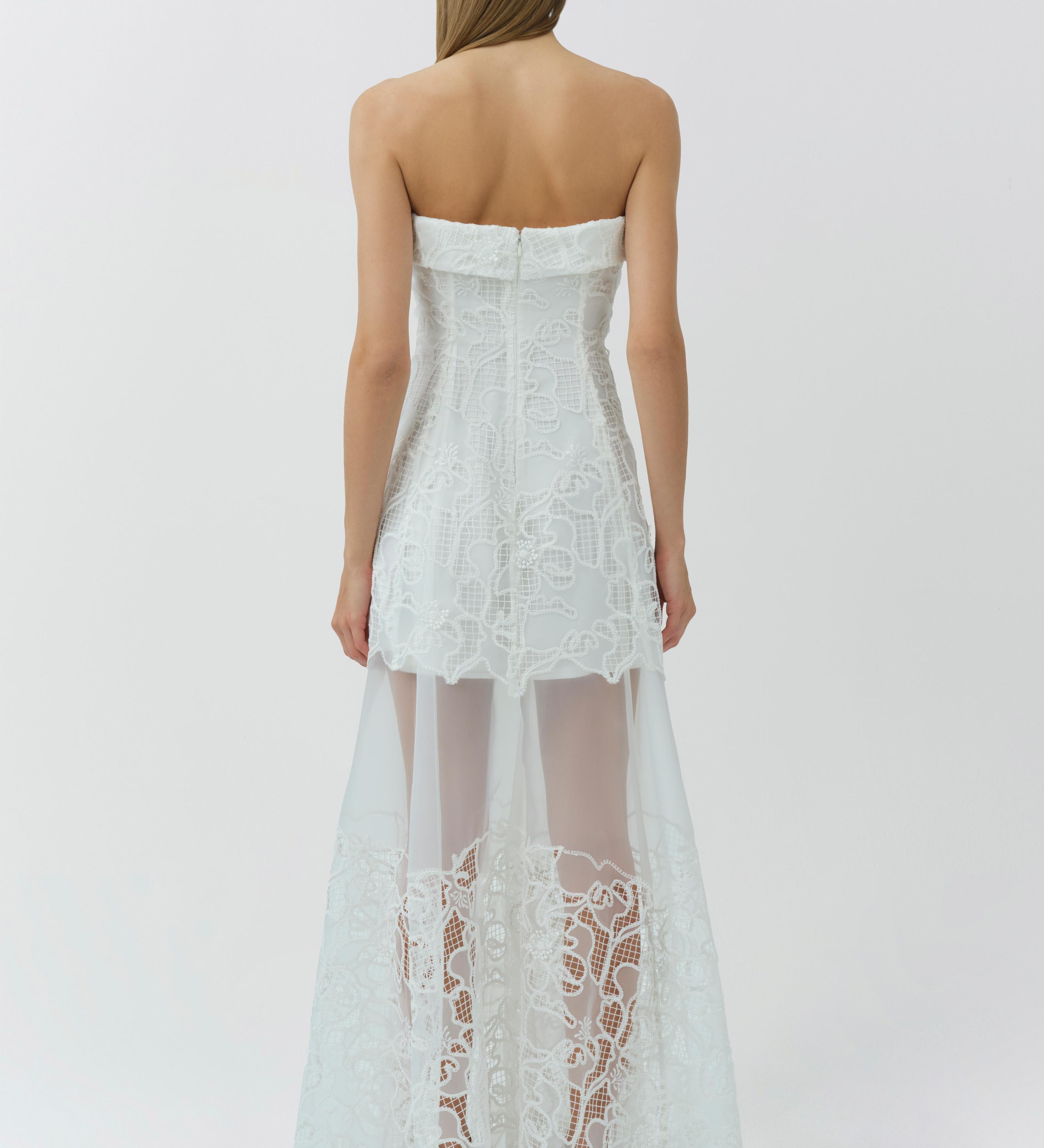 Simkhai - Rennis Embroidered Organza Bustier Gown