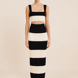 Posse - THEO CROP TOP - BLACK STRIPE