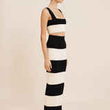 Posse - THEO CROP TOP - BLACK STRIPE