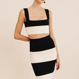 Posse - THEO CROP TOP - BLACK STRIPE