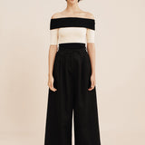 Posse - THEO OTS TOP - BLACK STRIPE