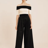 Posse - THEO OTS TOP - BLACK STRIPE