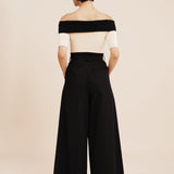 Posse - THEO OTS TOP - BLACK STRIPE