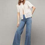 FRAME - Le Slim Palazzo Raw Fray -- Clearwater