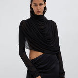 Christopher Esber - Casteret Draped Long Sleeve Shoulder Top