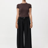 St. Agni - Wide Leg Pleat Pants - Black