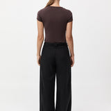 St. Agni - Wide Leg Pleat Pants - Black