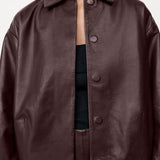 St. Agni - PRE-ORDER: Cocoon Leather Jacket - Bordeaux