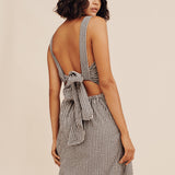 Posse - AMELIA SQUARE NECK DRESS - GINGHAM