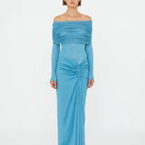Christopher Esber - Sonora Veiled Long Sleeve Ruched Dress