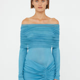 Christopher Esber - Sonora Veiled Long Sleeve Ruched Dress
