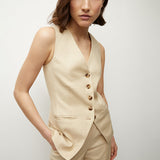 Veronica Beard - Liff Stretch-Linen Vest