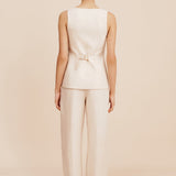 Posse - LUCILLE GILET - BEIGE PINSTRIPE