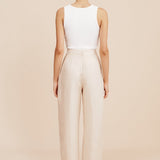 Posse - LUCILLE TROUSER - BEIGE PINSTRIPE