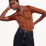 FRAME - Laddered Rib Polo -- Light Camel