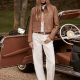 FRAME - Ritz Femme Leather Jacket -- Camel