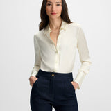 Veronica Beard - Monique Silk Button-Down Shirt