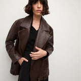 Veronica Beard - Thandie Leather Dickey Jacket
