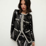 Veronica Beard - Alessia Pearl-Trim Sequin Jacket