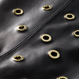 Veronica Beard - Anderson Leather Grommet Skirt
