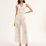 Veronica Beard - Kemper Cotton Eyelet Pant