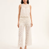 Veronica Beard - Kemper Cotton Eyelet Pant