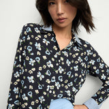 Veronica Beard - Maia Floral Silk Double - Collar Shirt