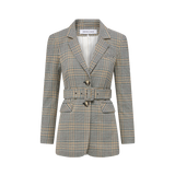 Veronica Beard - Ryanne Belted Plaid Dickey Jacket