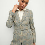 Veronica Beard - Ryanne Belted Plaid Dickey Jacket