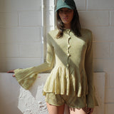 Conner Ives - The Knit Pointelle Godet Shorts - Gold