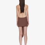 Christopher Esber - Pierced Orbit Halter Drape Mini Dress