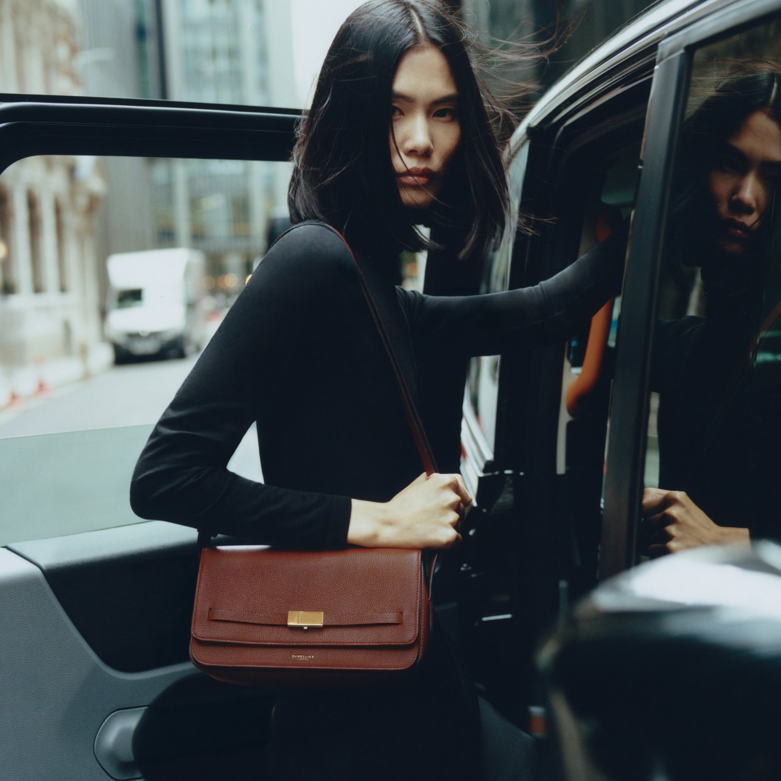 DeMellier - The New York Crossbody Warm Brown Small Grain
