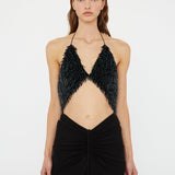 Christopher Esber - Tiered Thorn Beaded Disconnect Dress