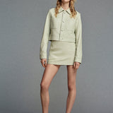 FRAME - The Button Front Jacket -- Soft Mint