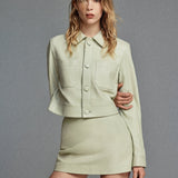 FRAME - The Leather Mini Skirt -- Soft Mint