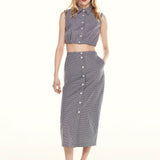 FRAME - The Check Skirt -- Navy Multi