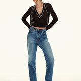 FRAME - The Varsity Cardigan -- Black Multi
