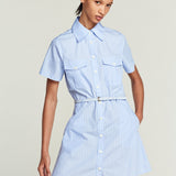 FRAME - The Striped Safari Dress -- Oxford Blue Multi
