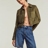 FRAME - The Small Suede Jacket -- Cypress