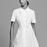 FRAME - The Flare Mini Dress -- White