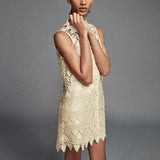 FRAME - The Deco Lace Dress -- Ecru
