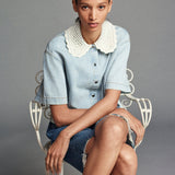 FRAME - The Crochet Collar Shirt -- Florida