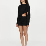 Christopher Esber - Aiba Draped Cotton Jersey Long Sleeve Dress