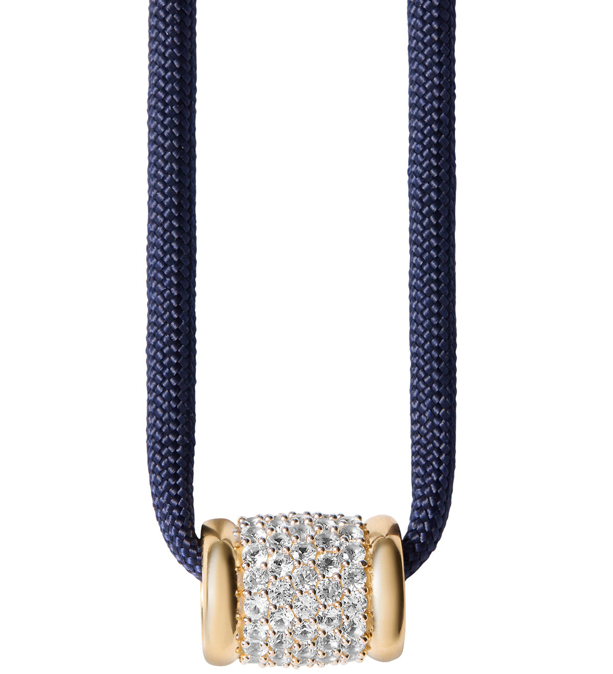 Dorsey - YVES LAB WHITE SAPPHIRE PARACORD NECKLACE, MARINE AND GOLD