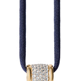 Dorsey - YVES LAB WHITE SAPPHIRE PARACORD NECKLACE, MARINE AND GOLD
