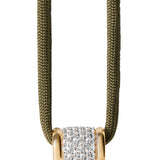 Dorsey - YVES LAB WHITE SAPPHIRE PARACORD NECKLACE, OLIVE
