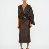 Christopher Esber - Swaddled Belted Leather Dress