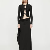 Christopher Esber - Crystal Pendant Open Twist Long Sleeve Top